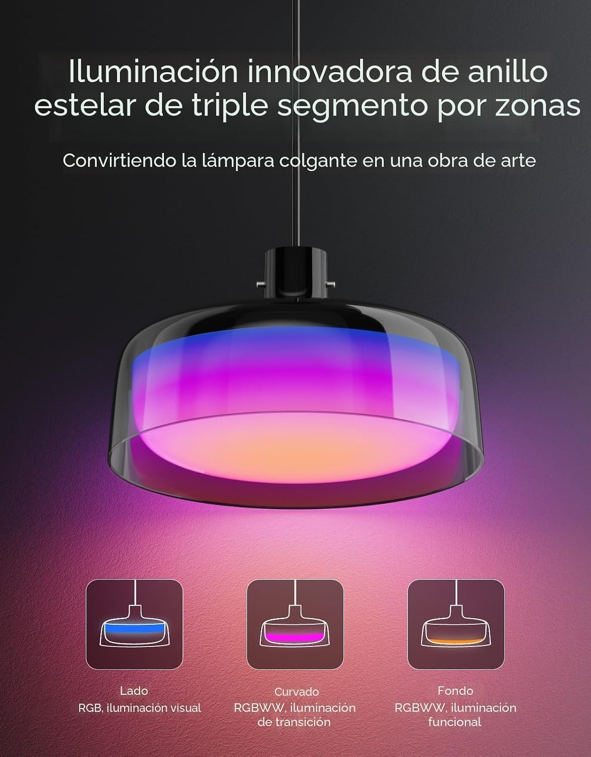 Govee Lámpara colgante para isla de cocina, iluminación inteligente...