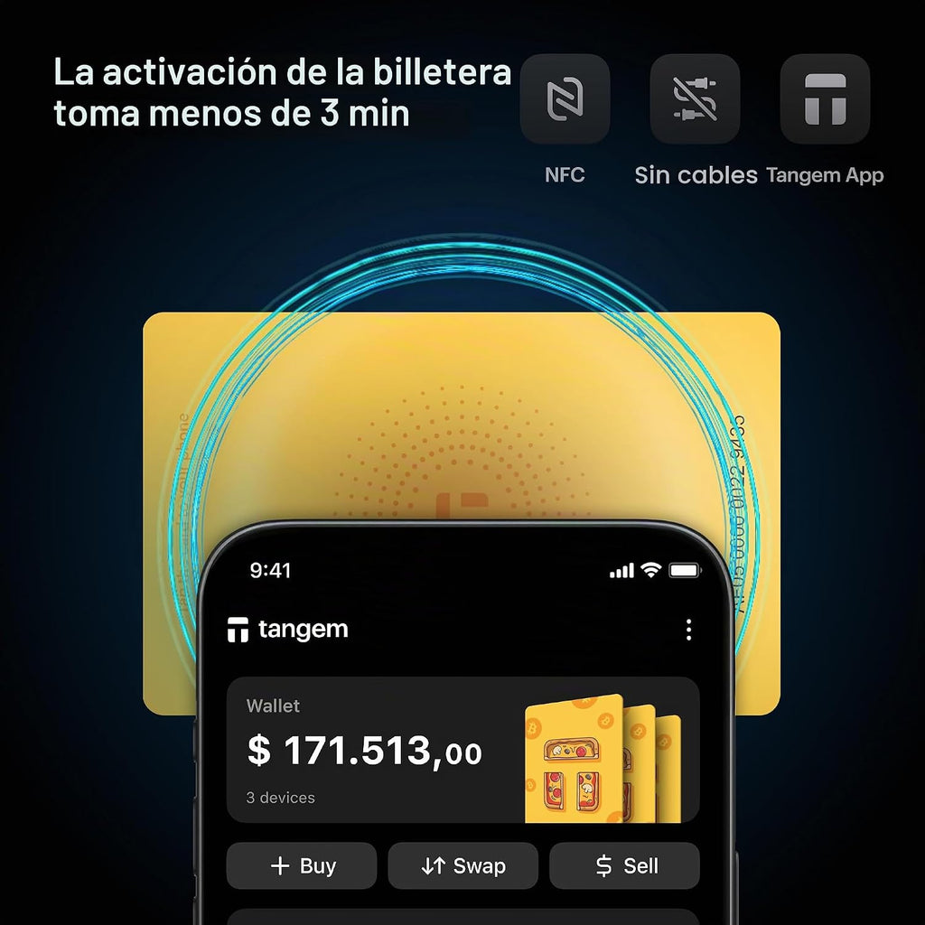 TANGEM Crypto Wallet Pack de 3 - Cartera de almacenamiento en frío...