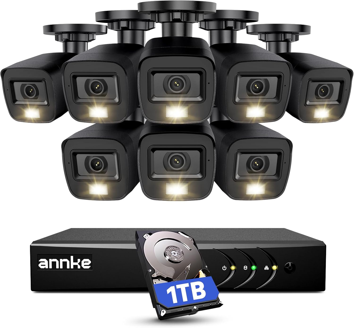 ANNKE - 5MP Lite sistema de cámara de seguridad al aire libre, 8 ca...