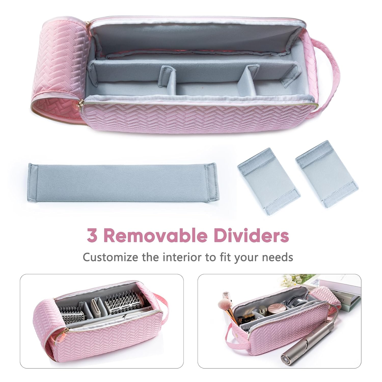 ELCUPA Bolsa de viaje grande para herramientas para el cabello comp...