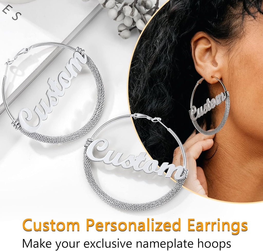 PROSTEEL 12\/16\/24\/32\/40 Pulgadas Aretes de Aro Gruesos para Muj...