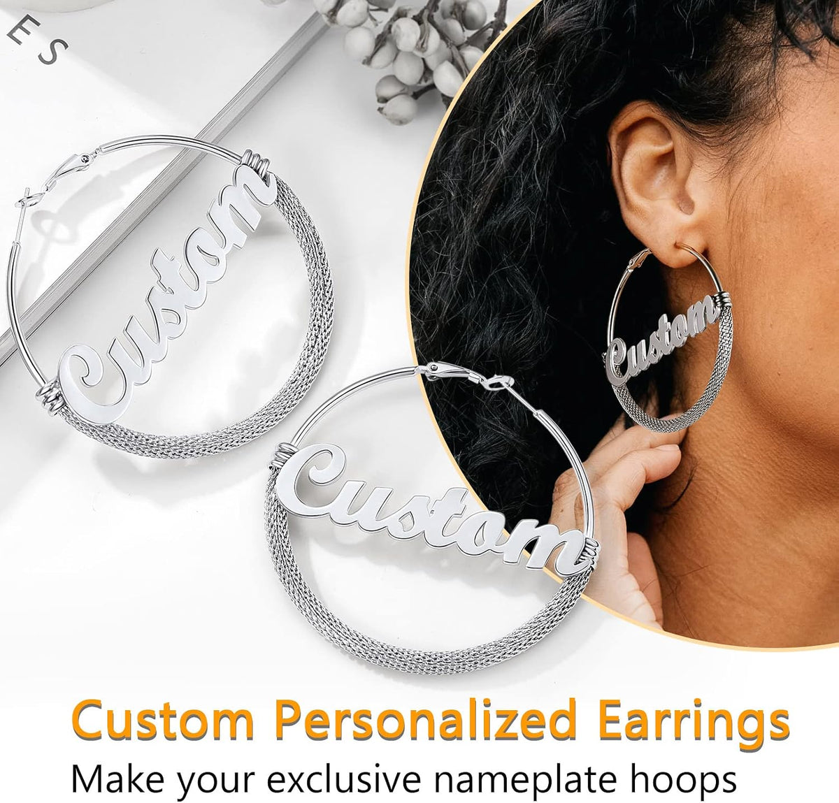 PROSTEEL 12\/16\/24\/32\/40 Pulgadas Aretes de Aro Gruesos para Muj...
