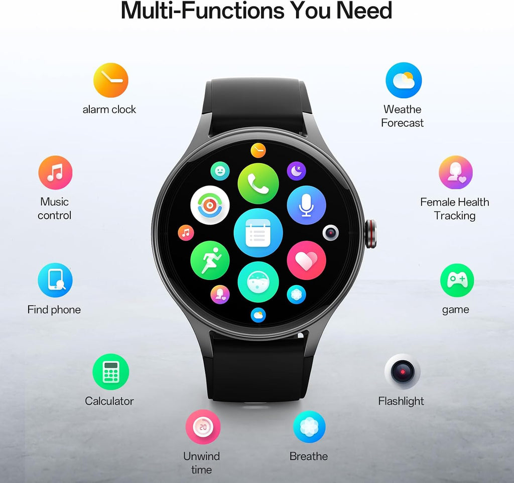 Woneligo Reloj inteligente, reloj AMOLED de fitness con pantalla tá...