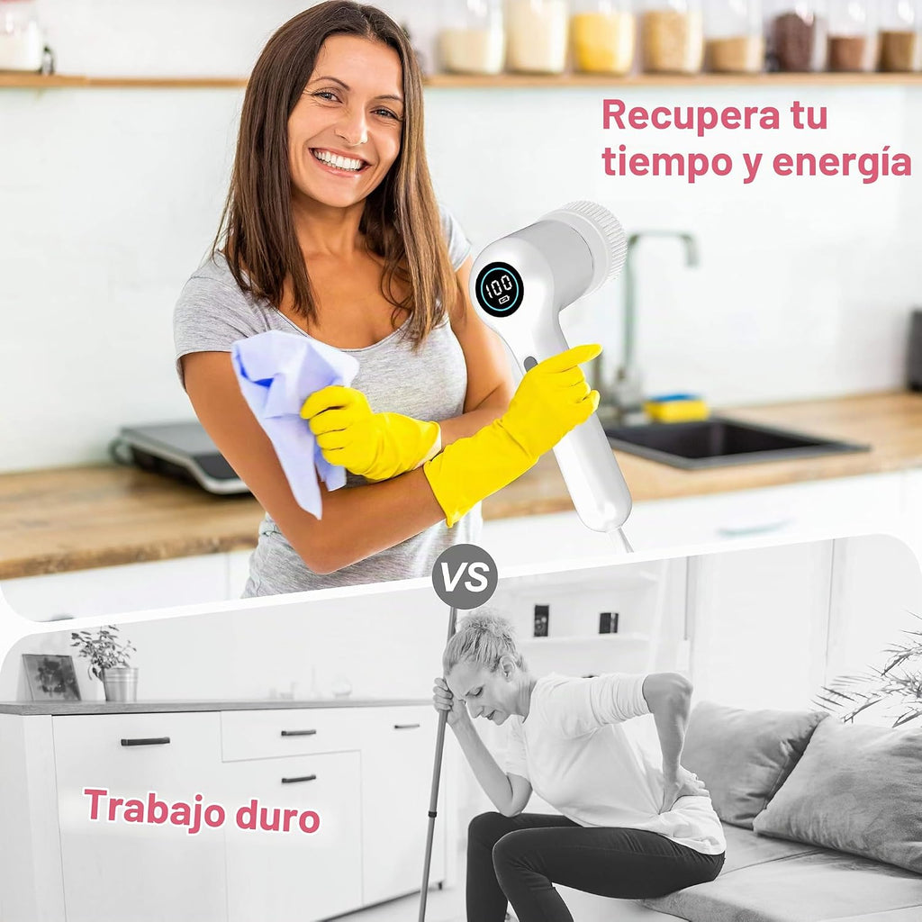 Limpiador eléctrico giratorio, limpiador de ducha de alto par de to...