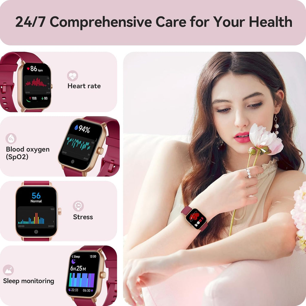 Gydom Reloj inteligente para mujer, Android y iPhone, Alexa integra...