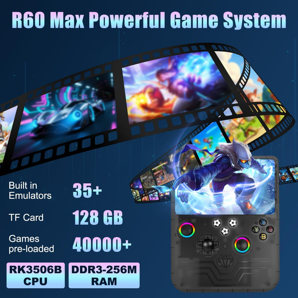 Hedlaoy Consola de juegos portátil R60 Max, consola de juegos retro...