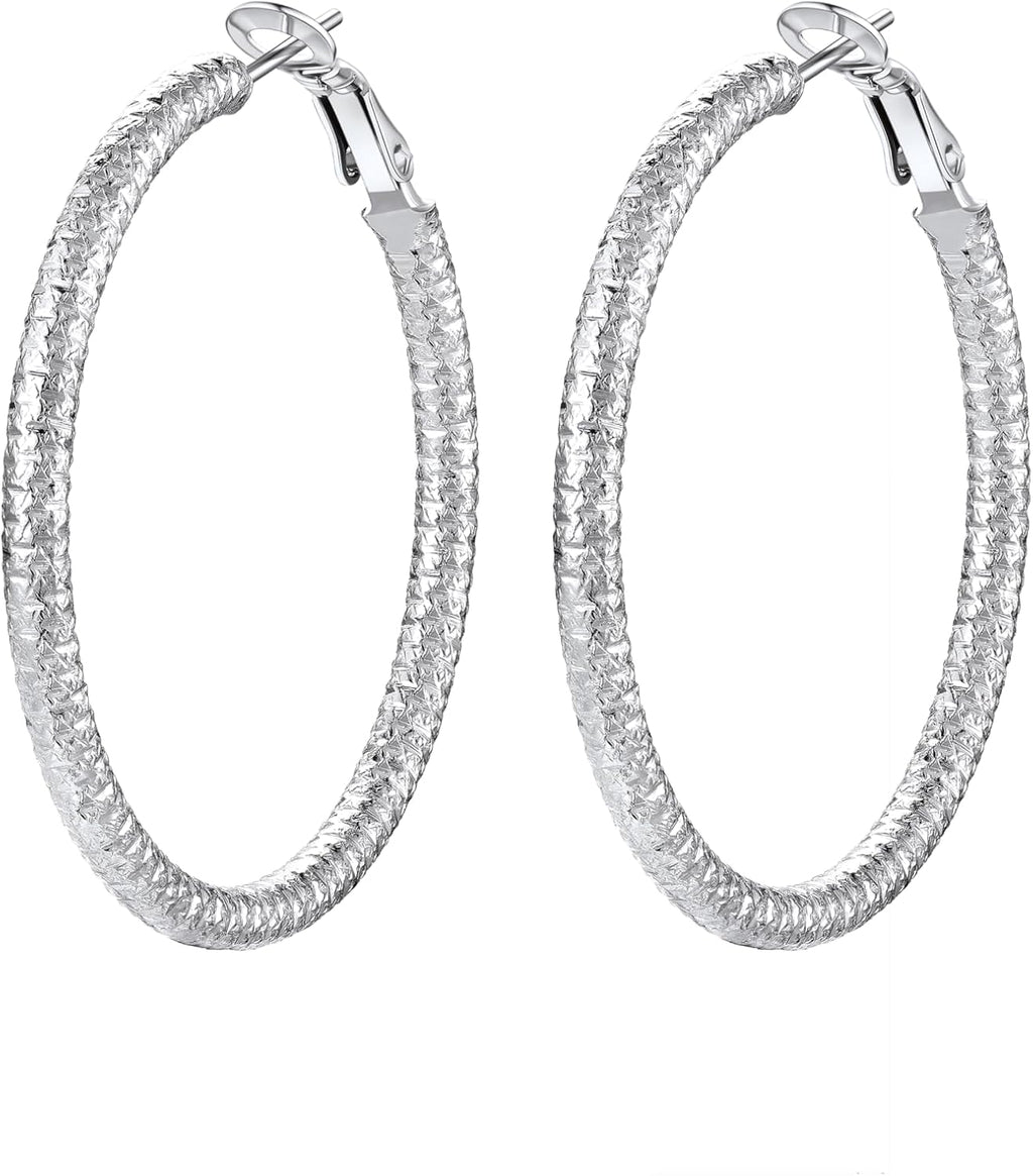 PROSTEEL 12\/16\/24\/32\/40 Pulgadas Aretes de Aro Gruesos para Muj...