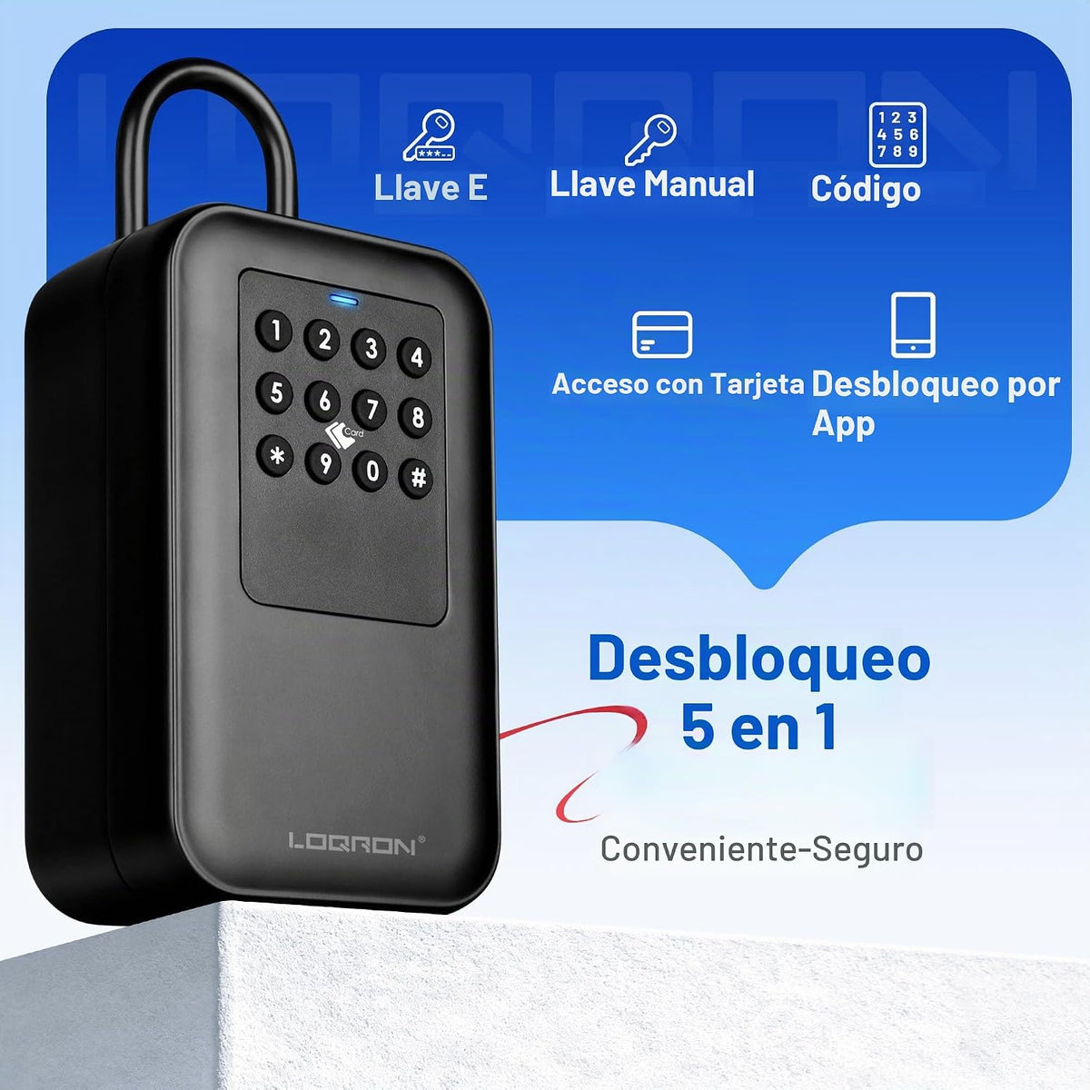 LOQRON Caja de bloqueo de llave inteligente con control de aplicaci...