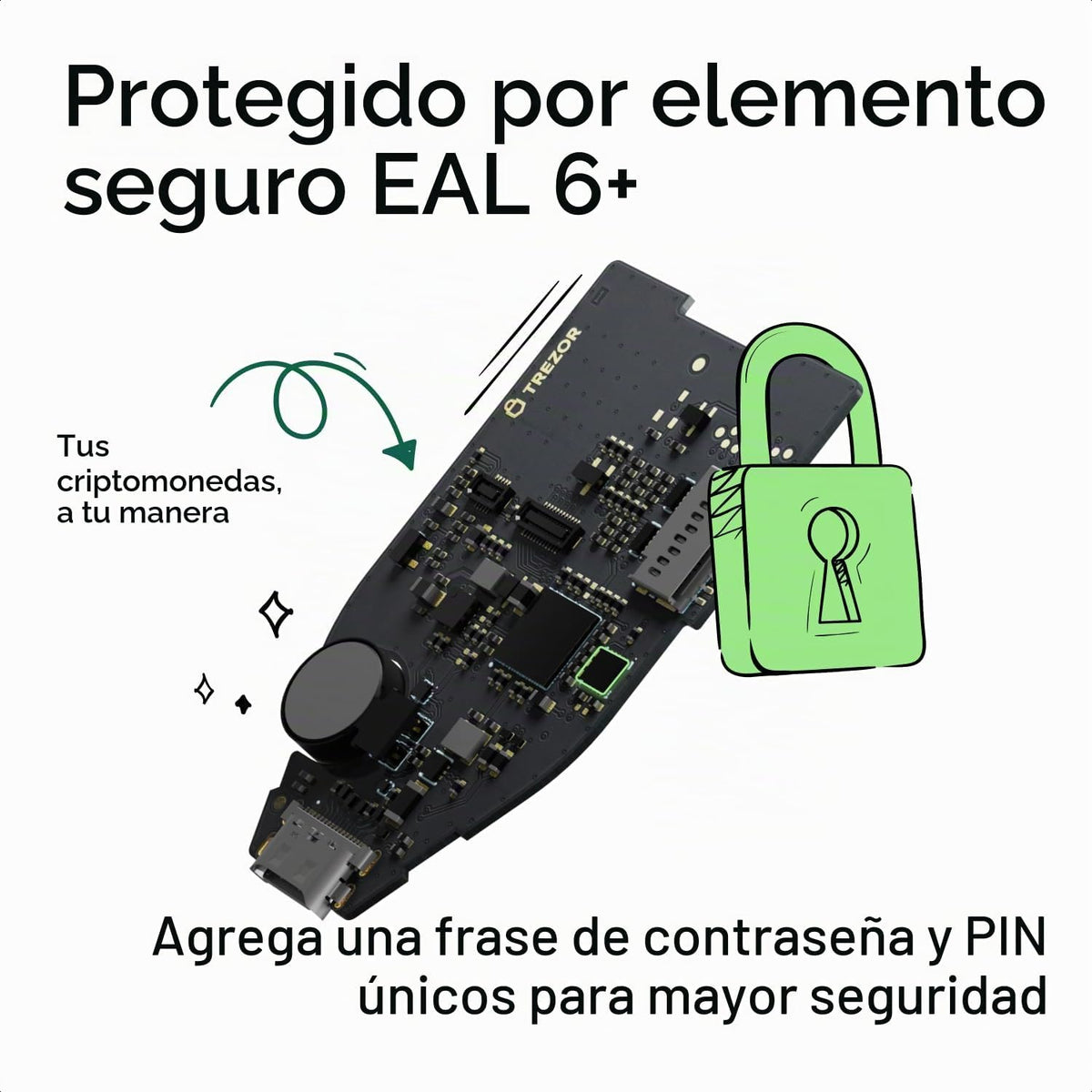Trezor Safe 5 Crypto Hardware Cartera con pantalla táctil a color |...