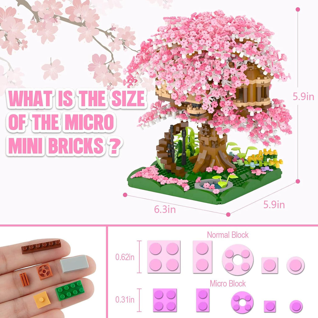 Vziimo Juego de construcción de árbol bonsái en flor de cerezo, jue...