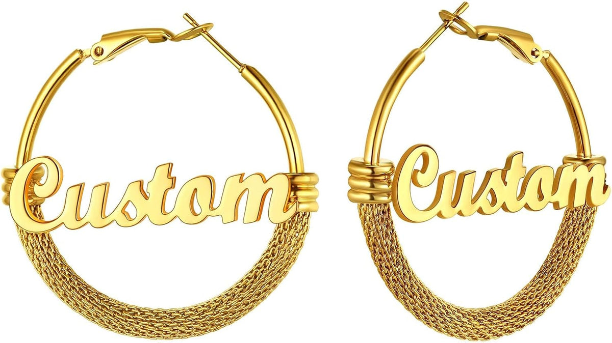 PROSTEEL 12\/16\/24\/32\/40 Pulgadas Aretes de Aro Gruesos para Muj...