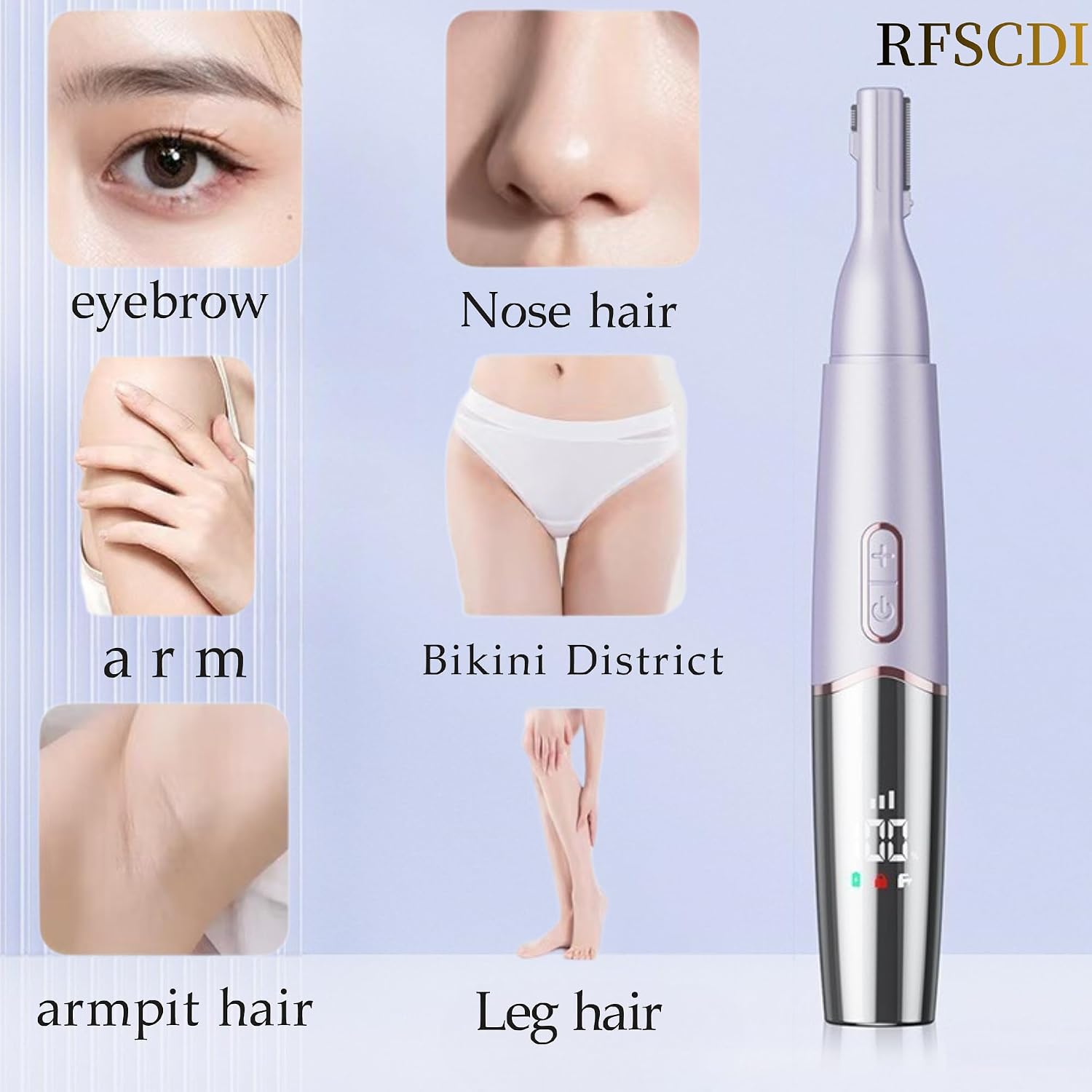 RFSCDI Cortadora de pelo recargable 5 en 1 para nariz y cejas, IPX7...