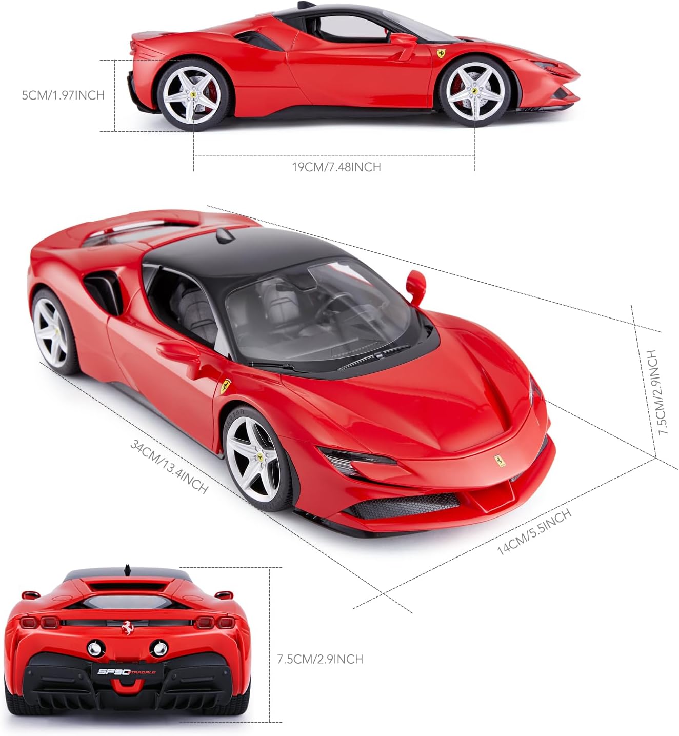 RASTAR 1\/14 Ferrari SF90 Stradale Coche con control remoto por rad...