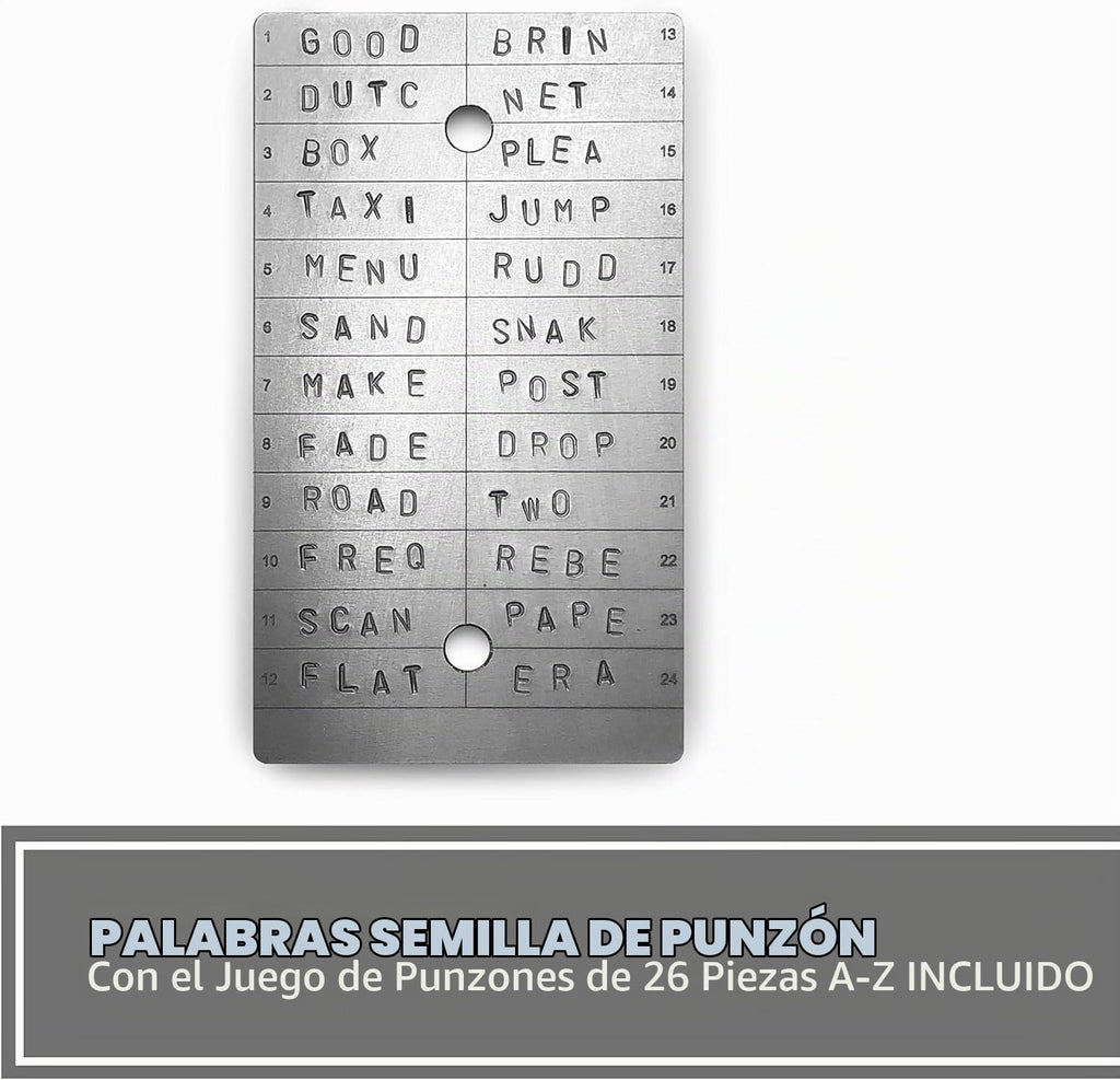 ColdTi - Placas de Titanio para Semillas de Bitcoin para Almacenami...