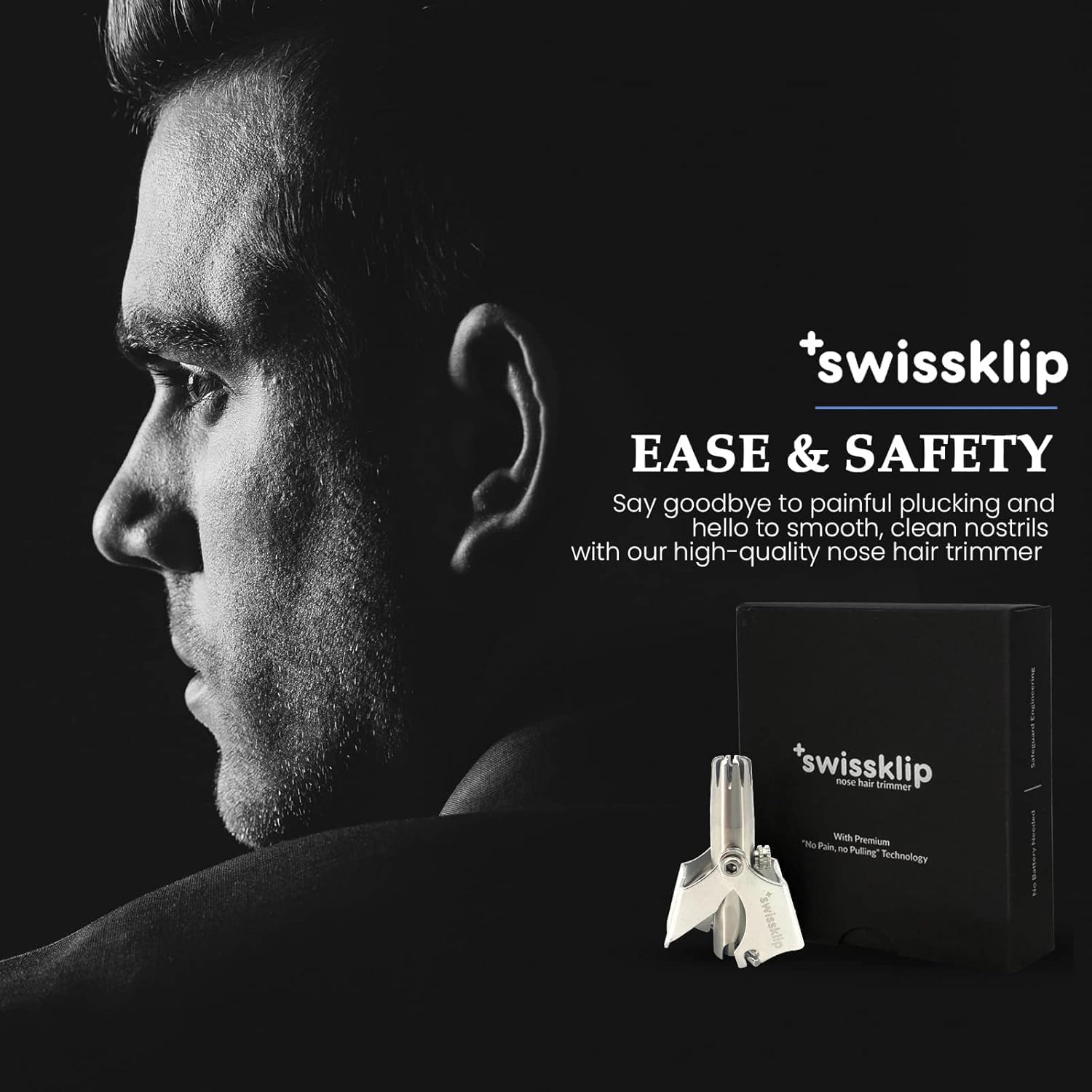 Swissklip Swissker - Recortadora de pelo de nariz para hombres, rec...