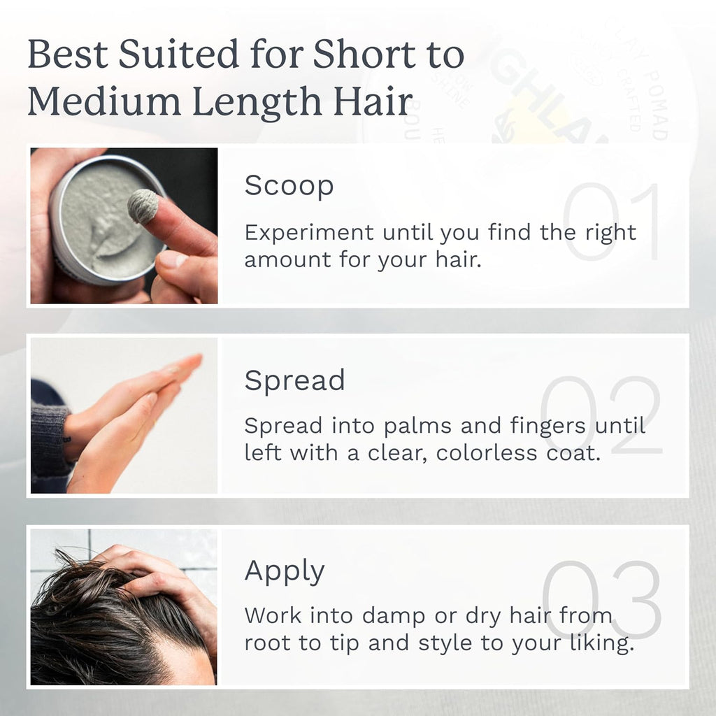 Highland Glacial Pomada de Arcilla para el Cabello - Arcilla para p...