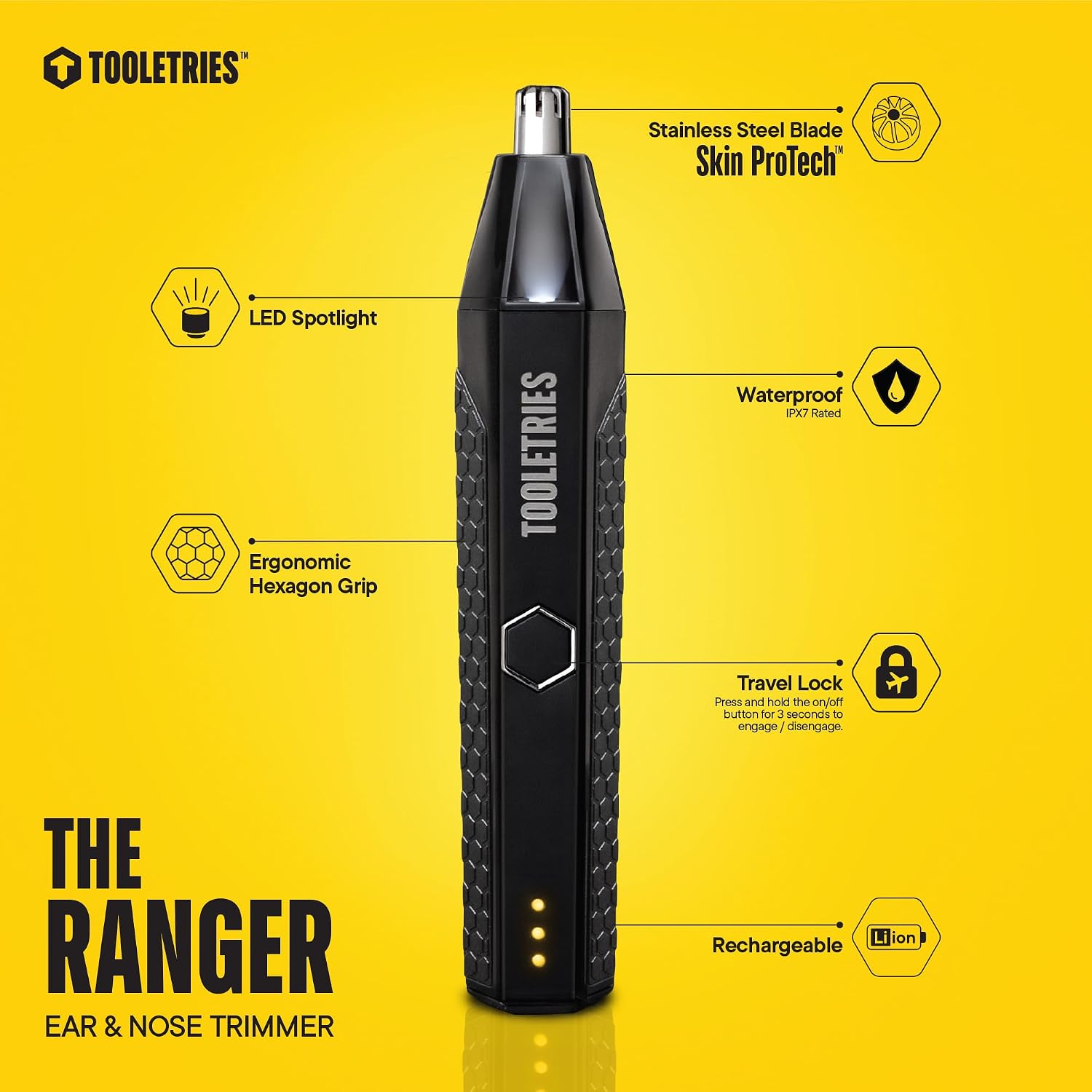 TOOLETRIES The Ranger - Recortadora eléctrica de nariz y orejas par...