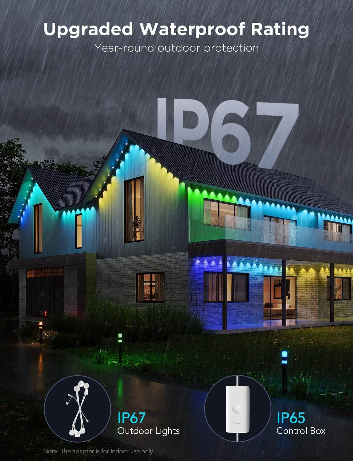 Govee - Luces permanentes para exterior Pro, de 200 pies con 120 lu...