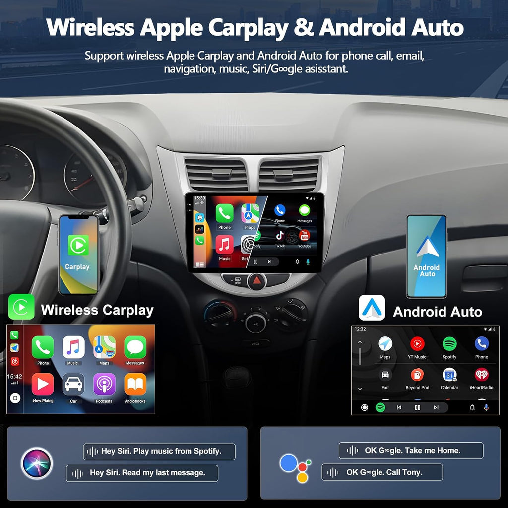 CAMECHO Radio estéreo de coche 4G+64G para Hyundai Accent Verna Sol...