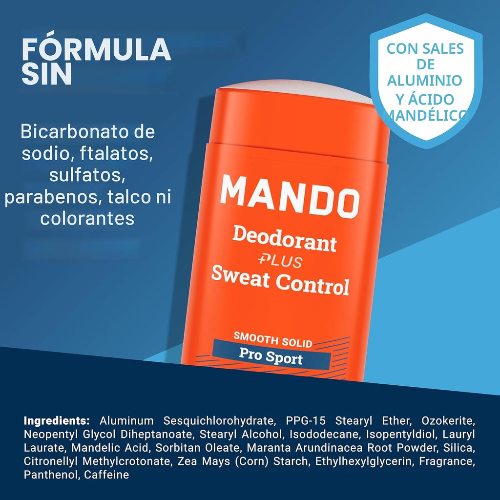 Mando Desodorante antitranspirante para control del sudor y el olor...
