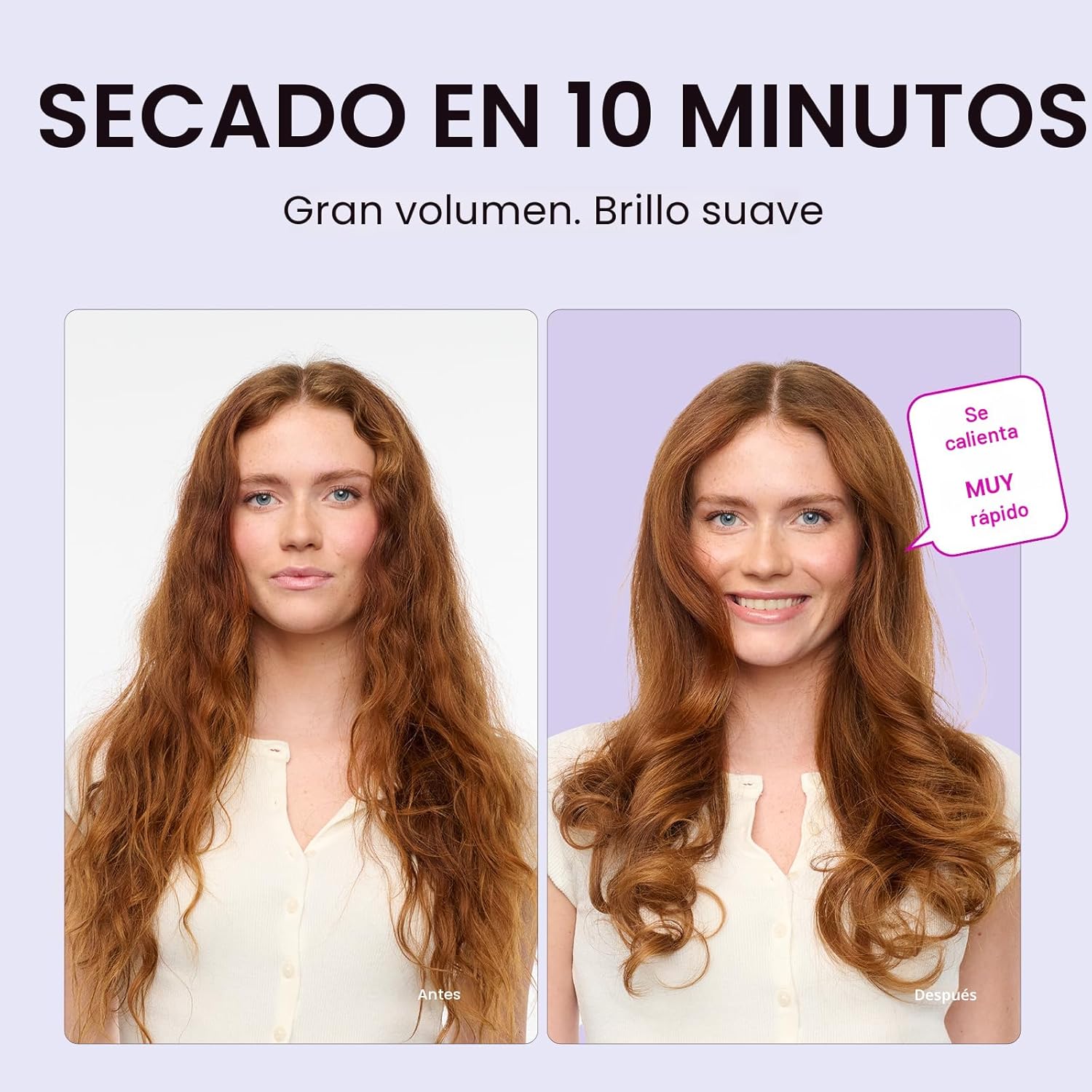 Wavytalk Cepillo térmico Blowout Boost Grande, cepillo redondo cale...