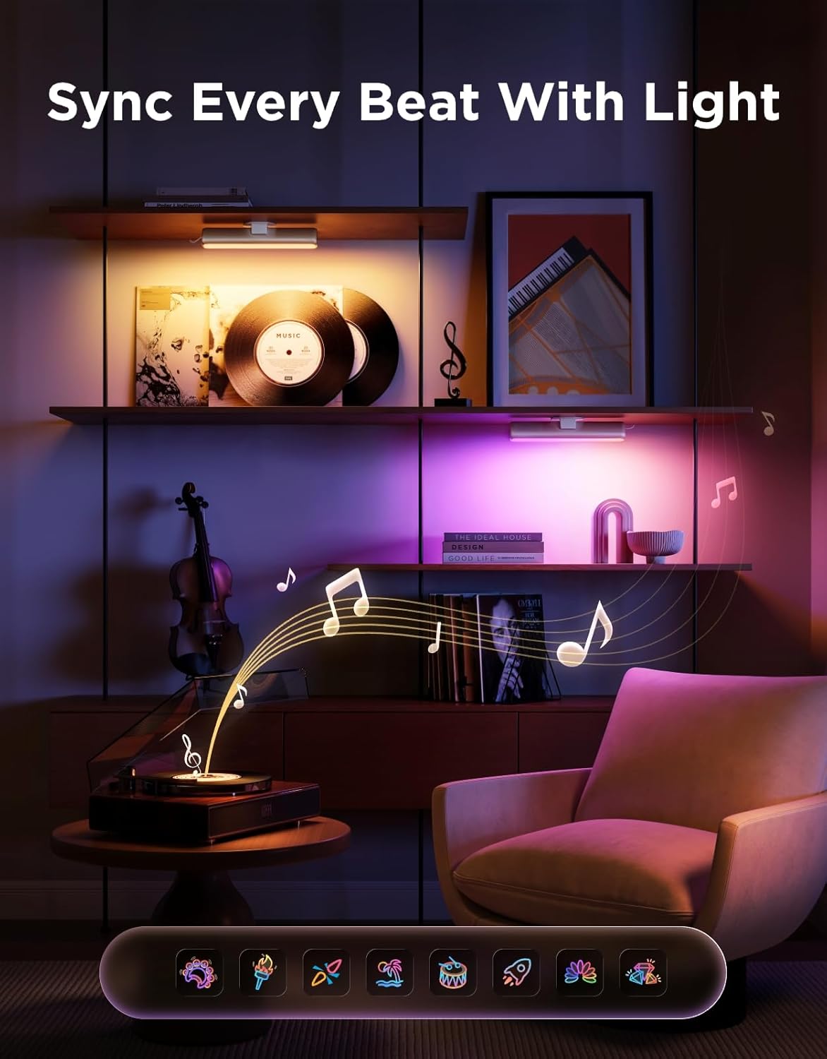Govee Barra de luz LED inteligente, luces de TV WiFi RGBICWW compat...