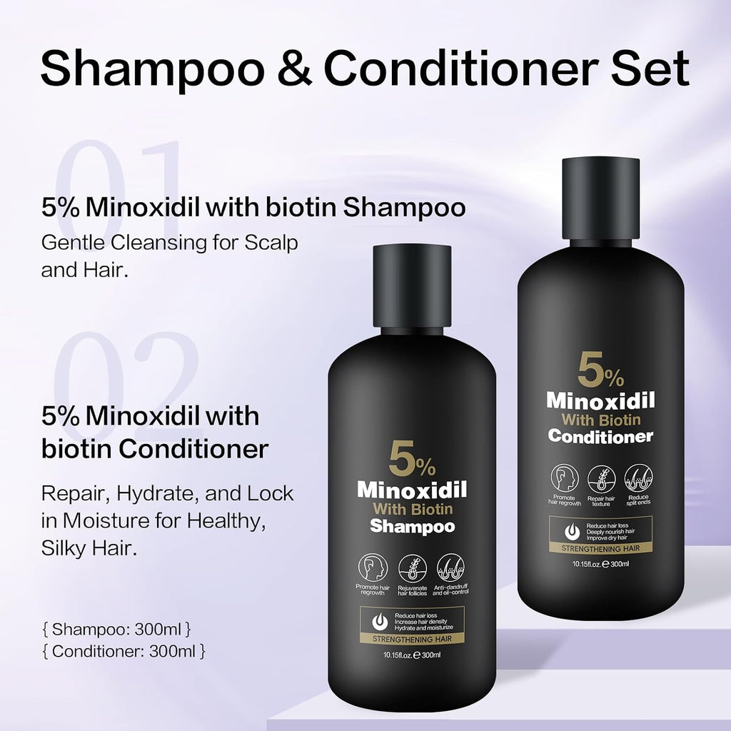 Set de Champú y Acondicionador de Minoxidil para el Crecimiento del...