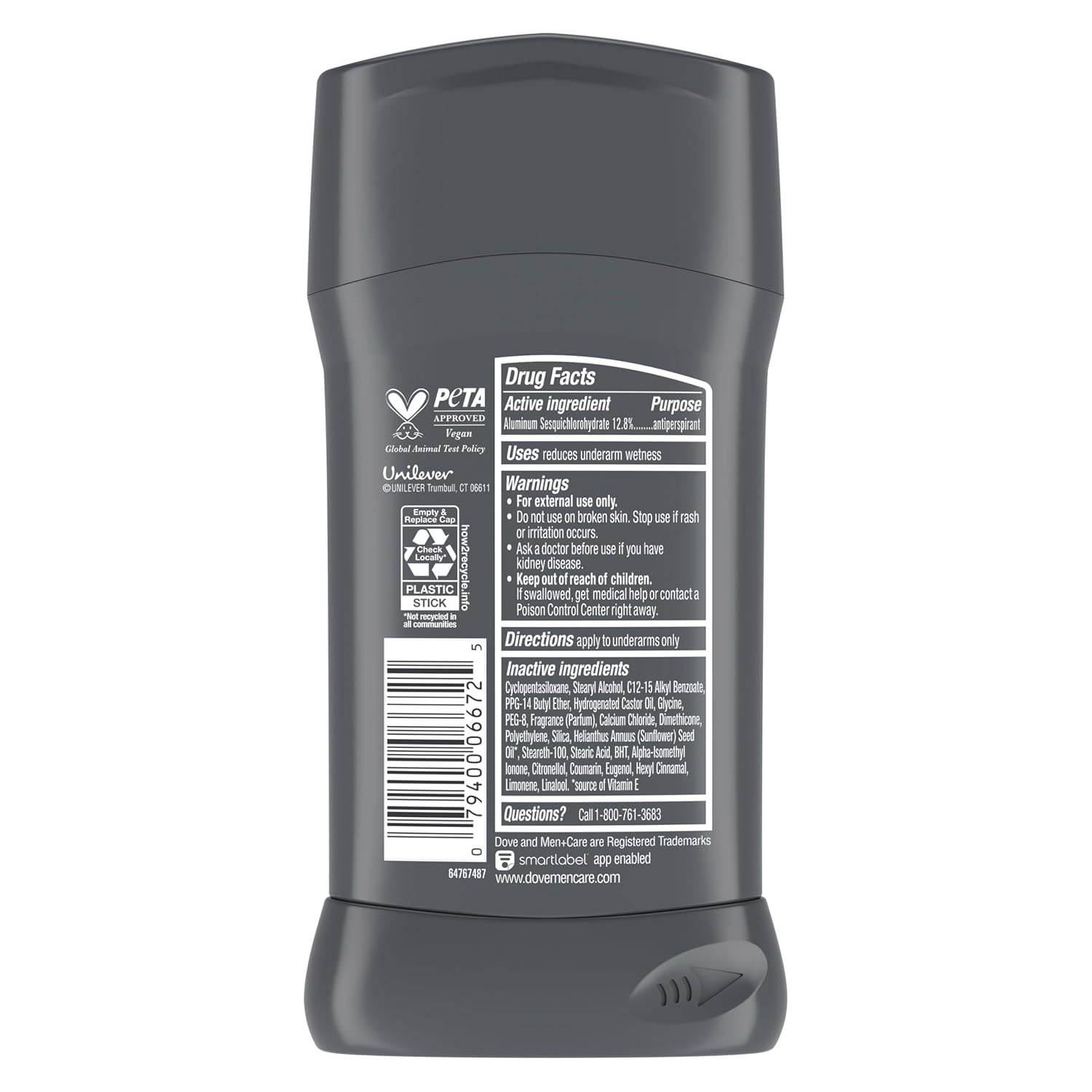Dove Men+Care - Desodorante antitranspirante en barra para hombres,...