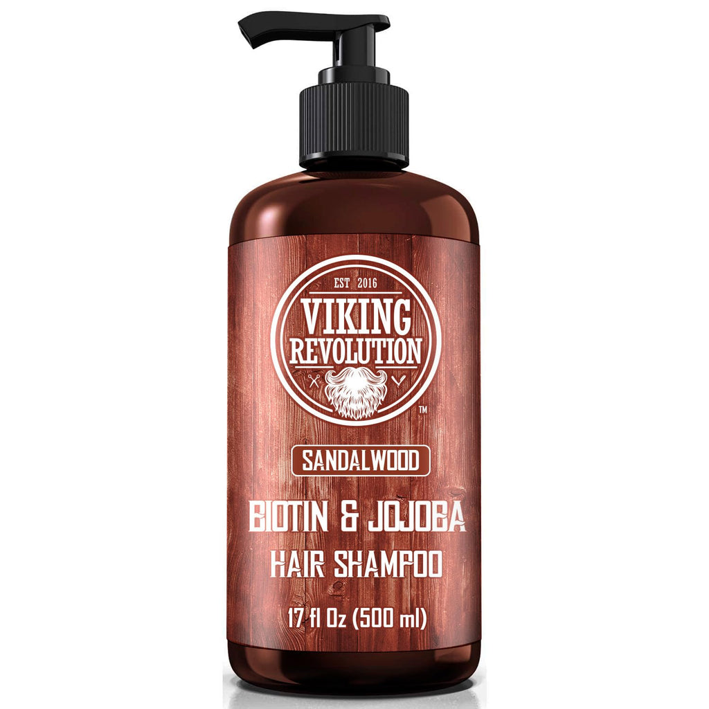 Viking Revolution Sandalwood - Champú para hombre con biotina y ace...