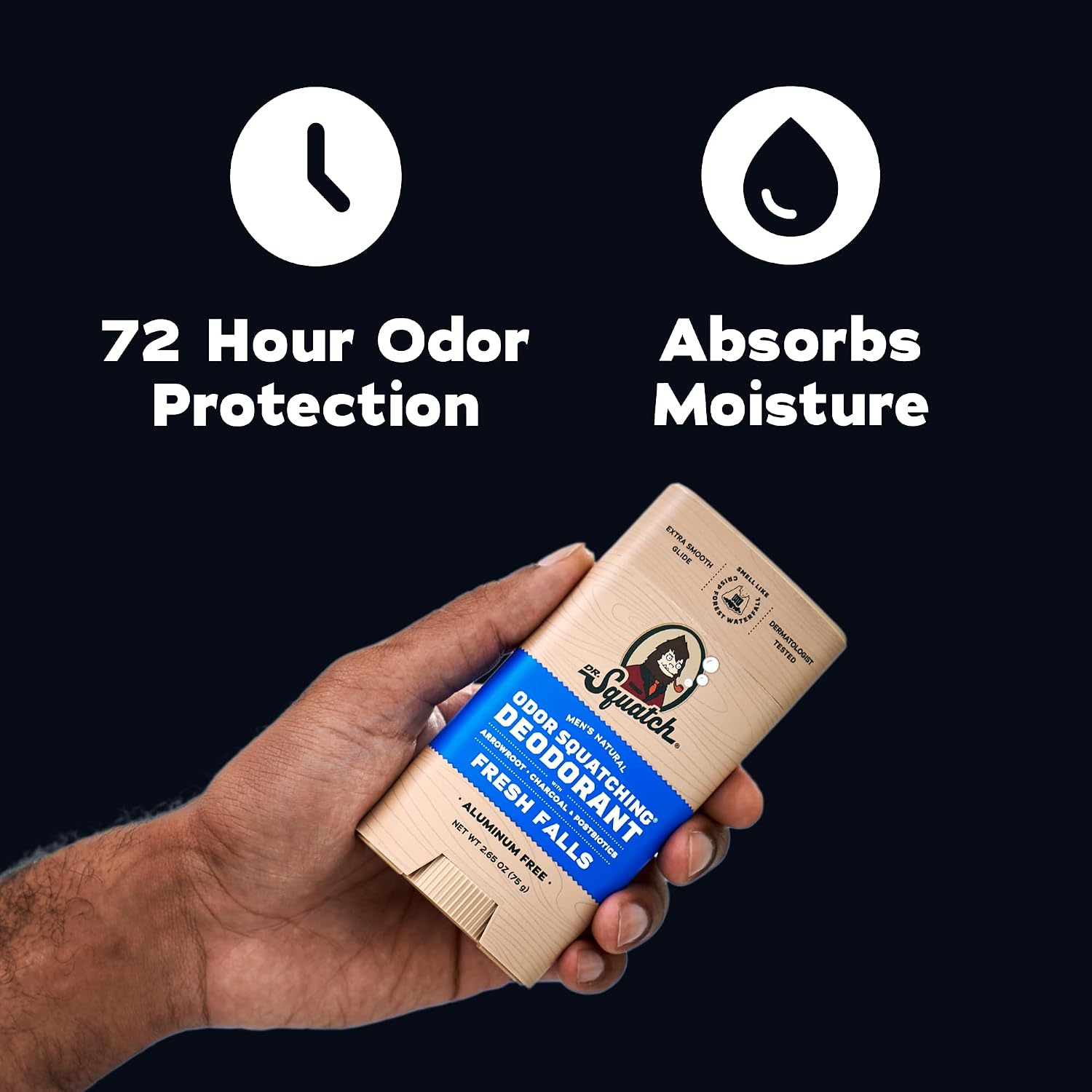 Dr. Squatch Desodorante natural para hombres, sin olor, sin alumini...
