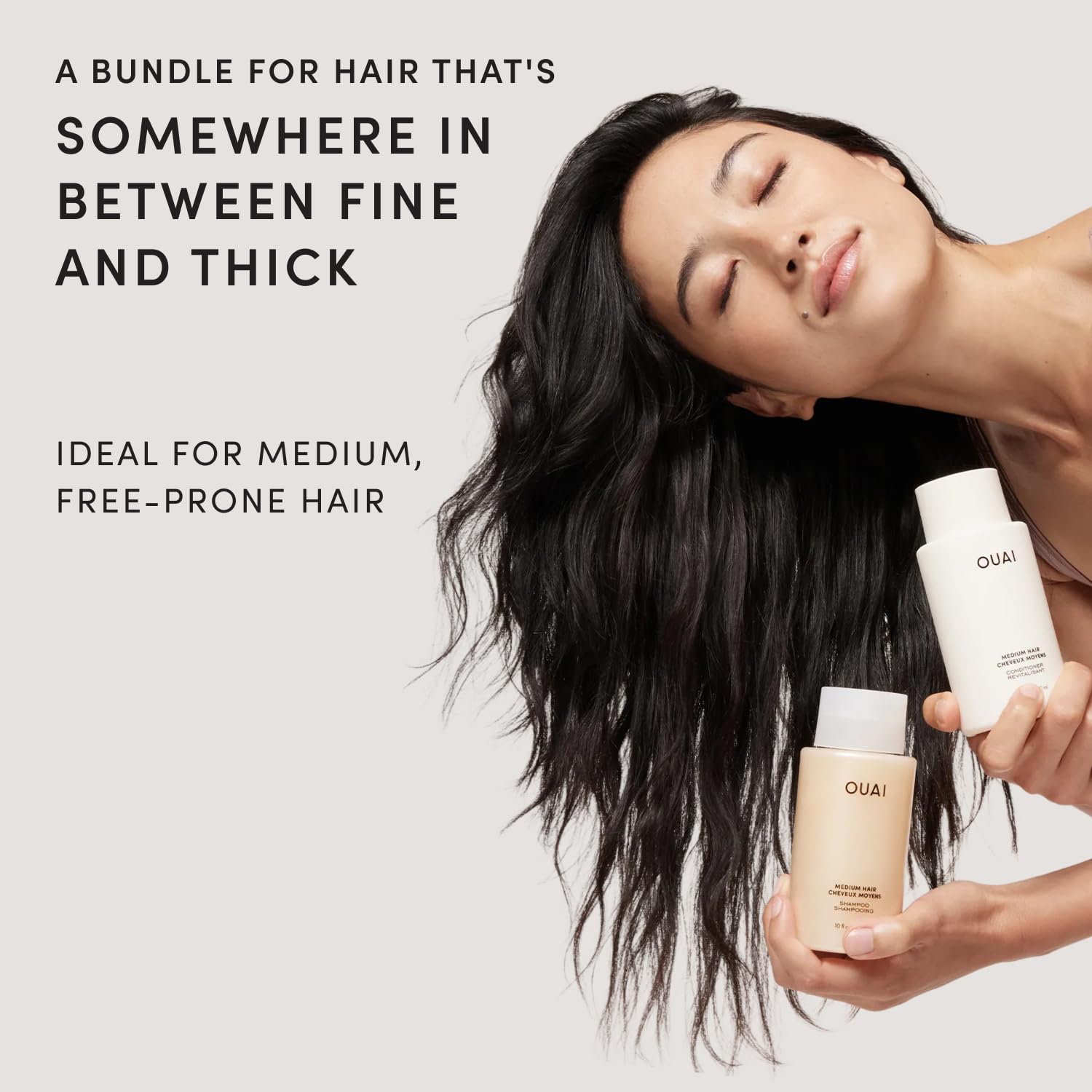 OUAI Juego de champú y acondicionador para cabello medio, tamaño de...