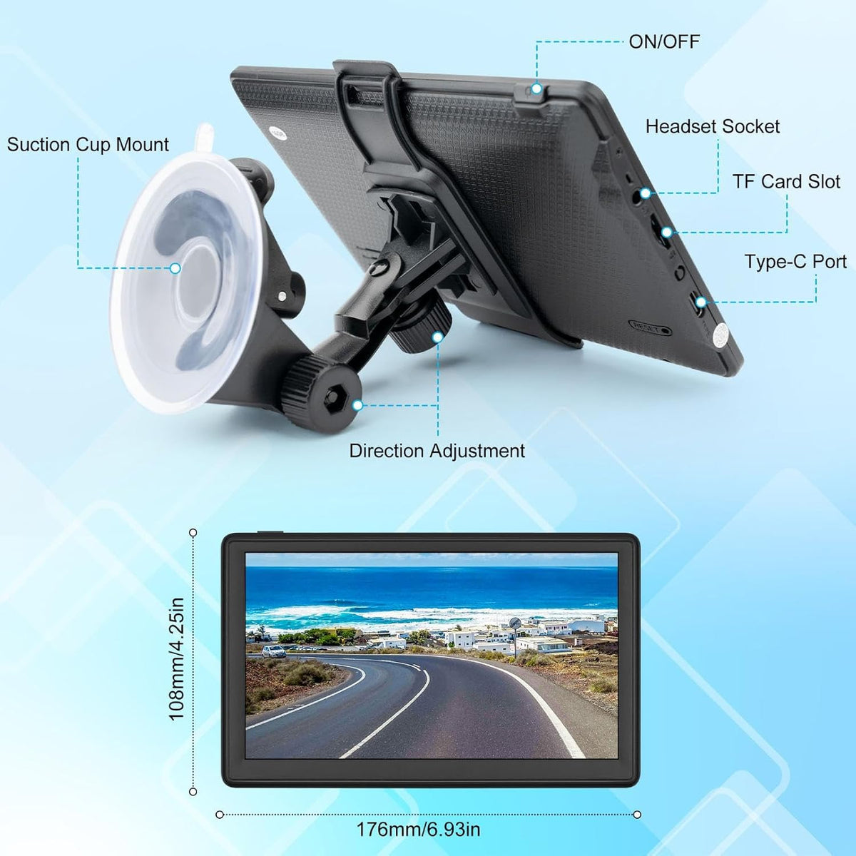 Jimtour Navegador GPS para camión de coche \u2013 Sistema de navega...