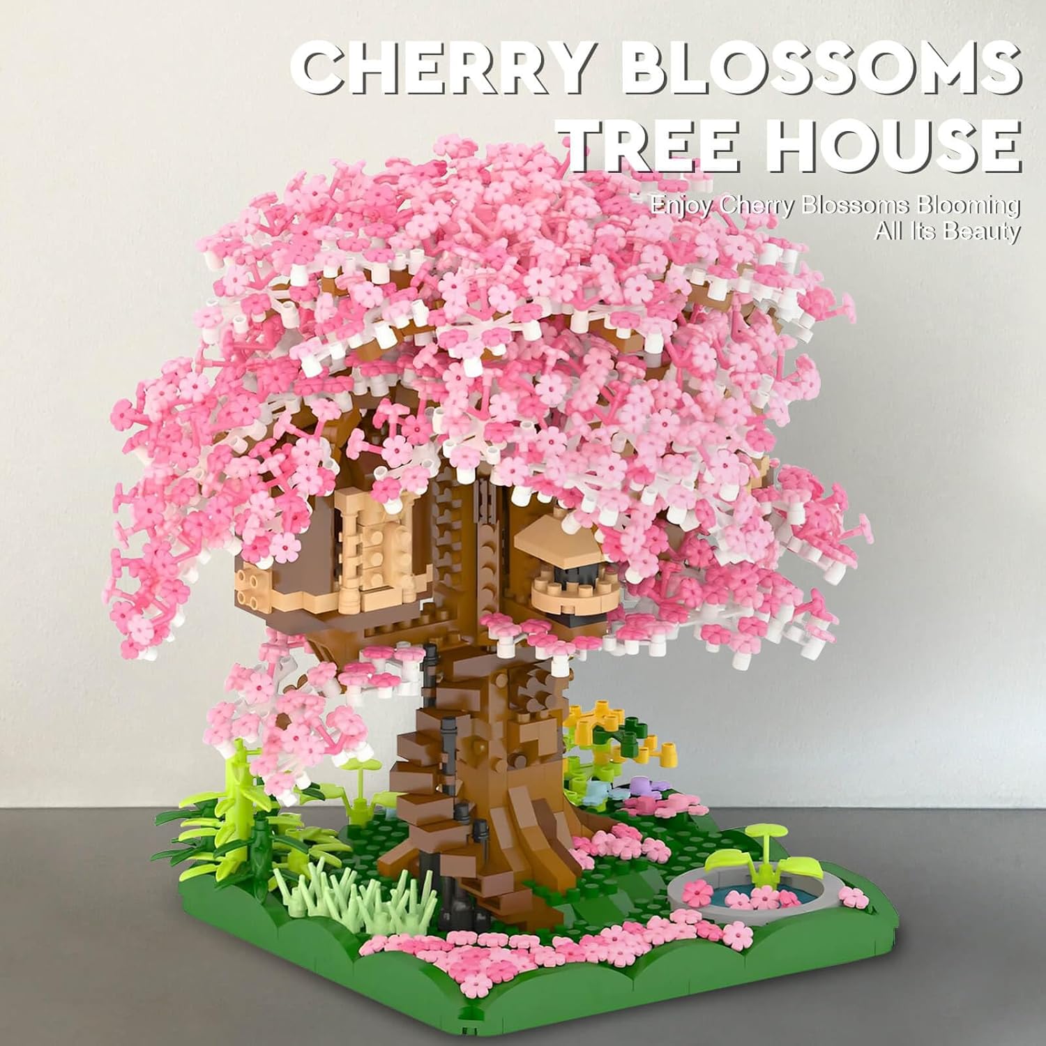 Vziimo Juego de construcción de árbol bonsái en flor de cerezo, jue...