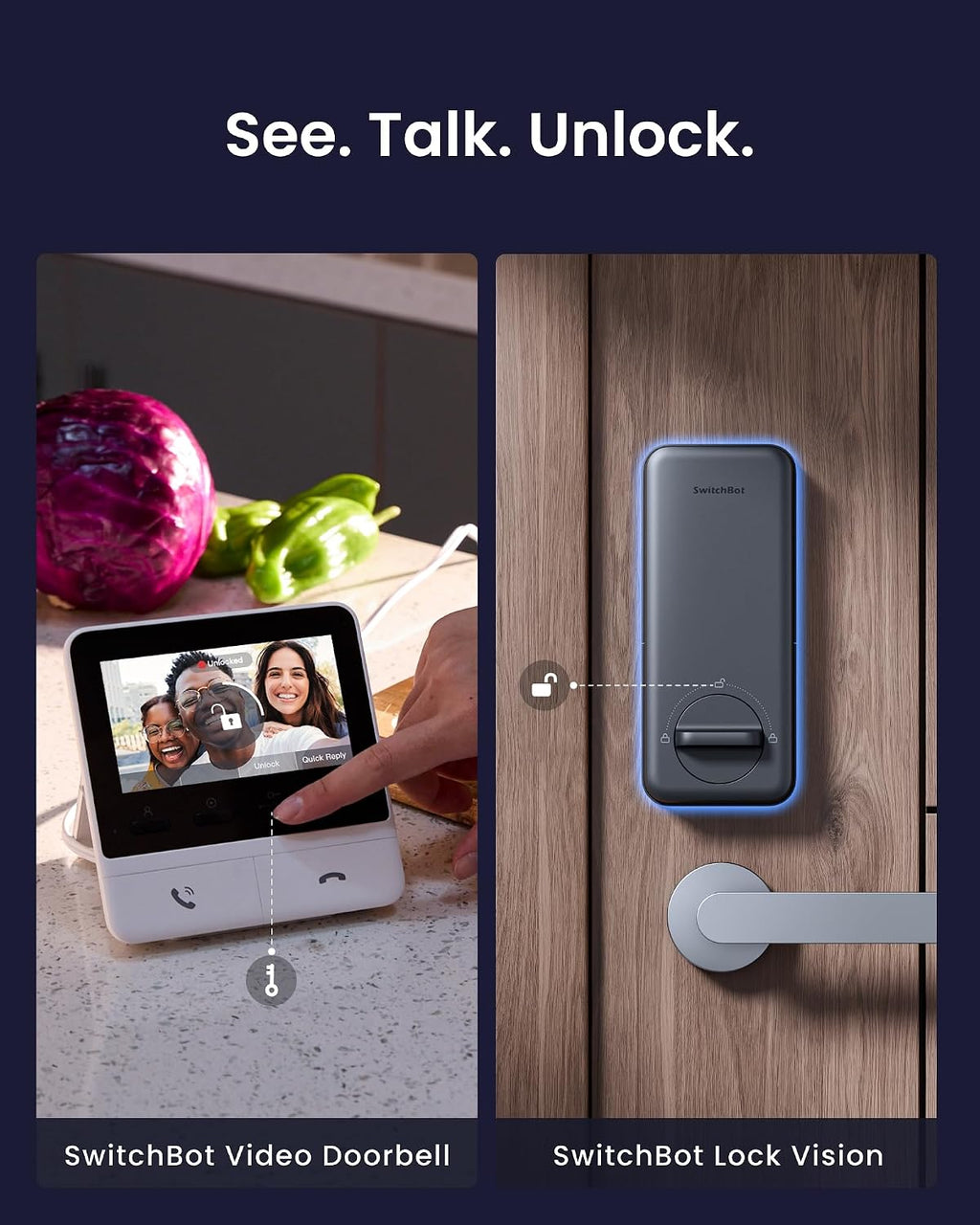 SwitchBot Serie Lock Vision (huella dactilar + timbre de video)