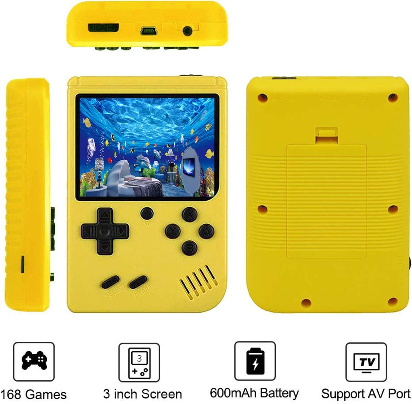 Jafatoy - Consola de juegos de mano para niños y adultos retro, 168...
