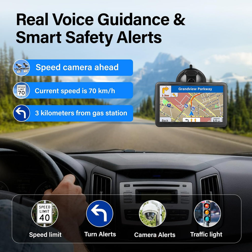 Navegador GPS para coche, camión, RV, pantalla táctil de 7", ma...