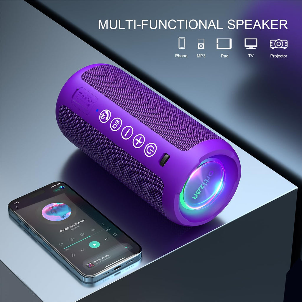 Ortizan Altavoz Bluetooth portátil: IPX7 impermeable, sonido fuerte...
