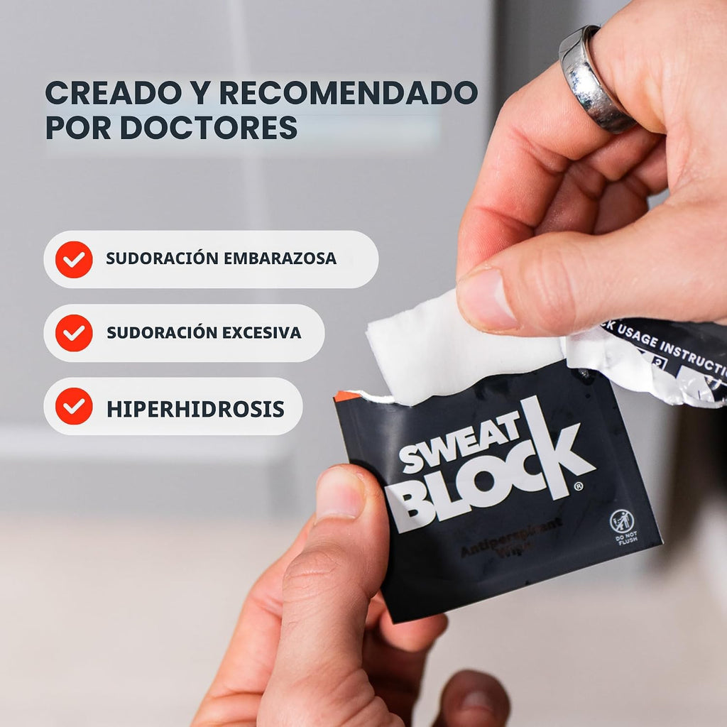 SweatBlock Max Clinical - Toallitas antitranspirantes para sudoraci...