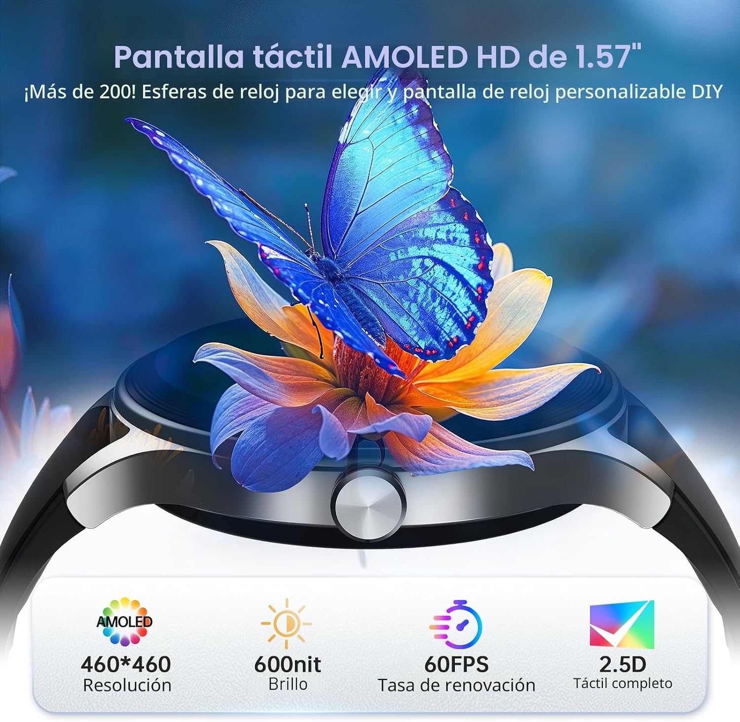 Woneligo Relojes inteligentes para hombres y mujeres, reloj AMOLED...