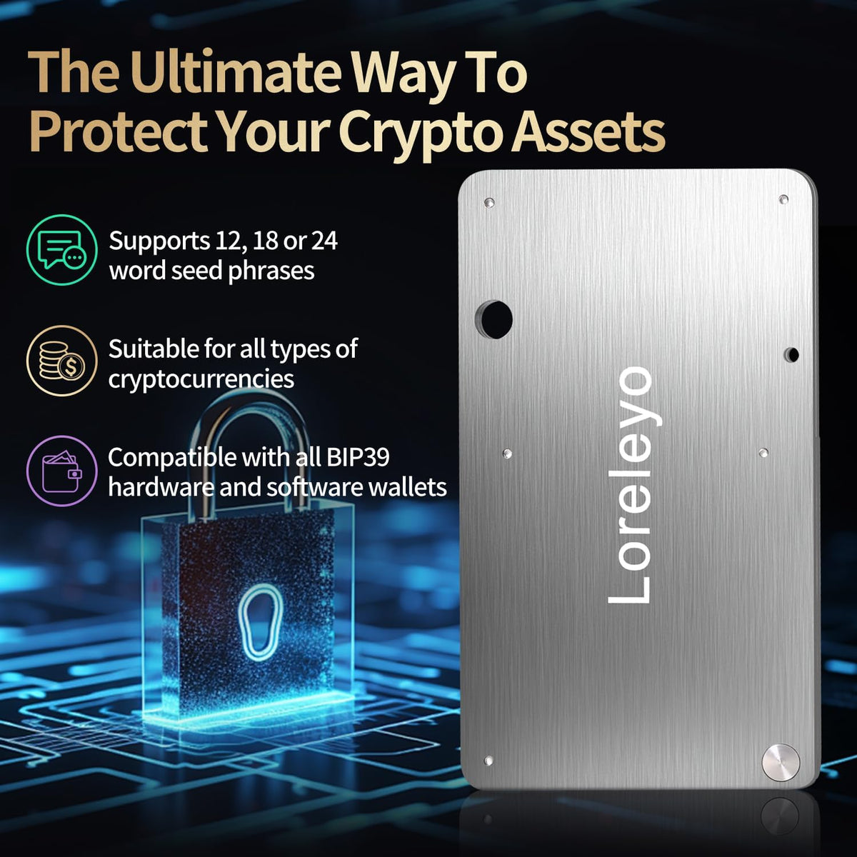 Loreleyo Almacenamiento de semillas criptográficas, cartera de meta...