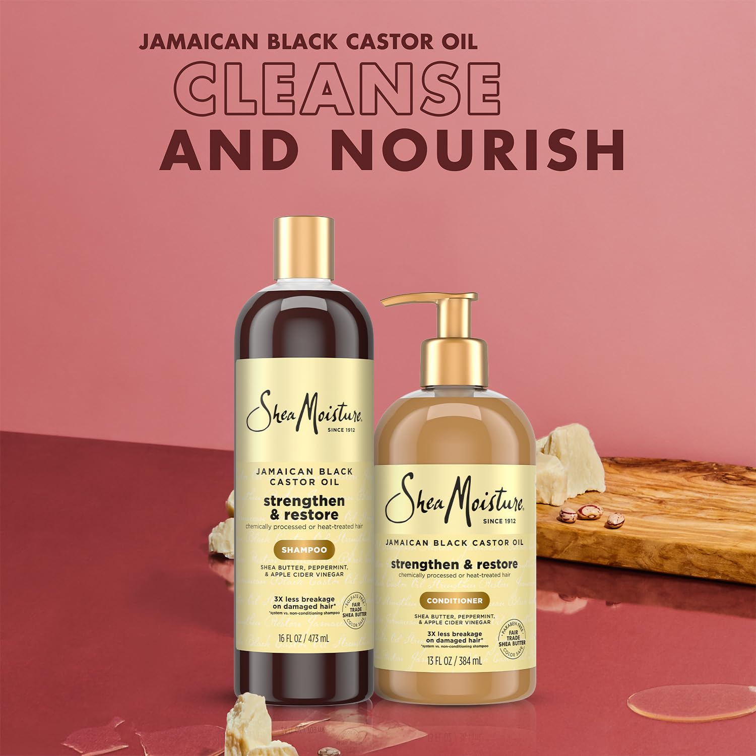Set de champú y acondicionador de karité SheaMoisture, ayuda a fort...
