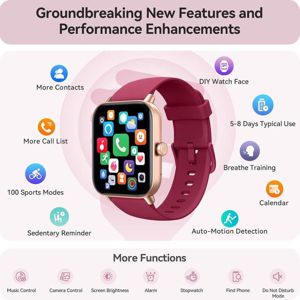 Gydom Reloj inteligente para mujer, Android y iPhone, Alexa integra...