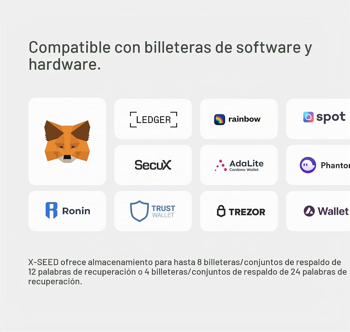 SecuX XSEED Plus - Cartera segura de Bitcoin Placas de acero para a...