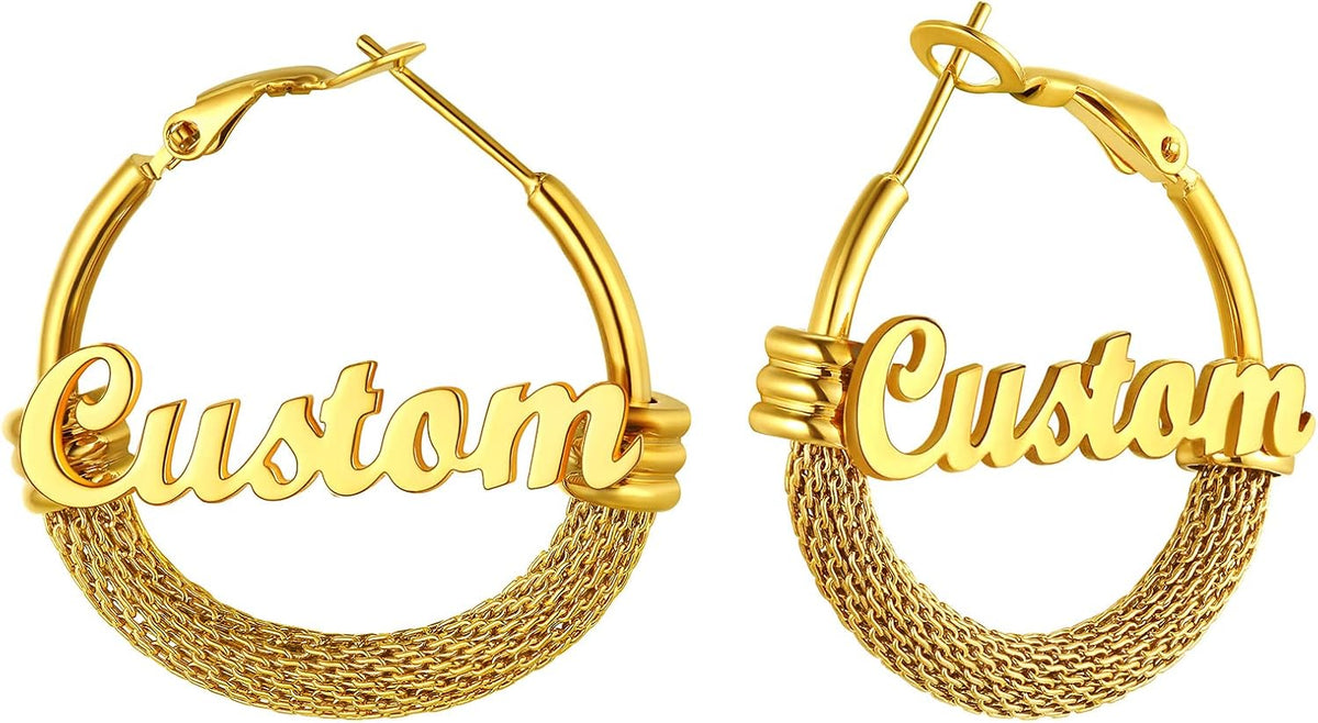 PROSTEEL 12\/16\/24\/32\/40 Pulgadas Aretes de Aro Gruesos para Muj...