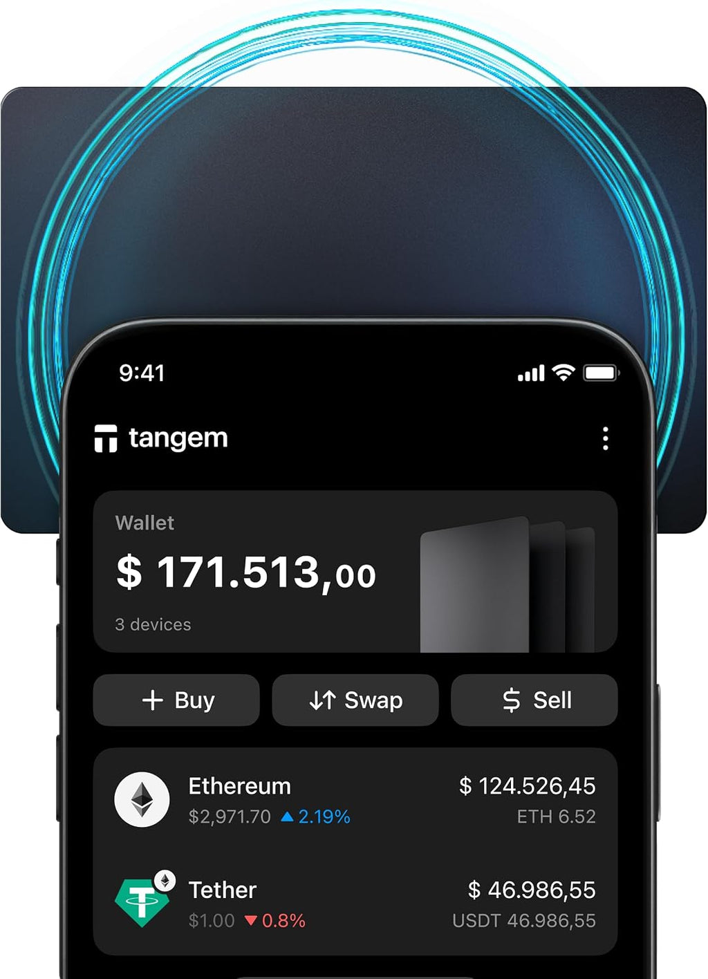 TANGEM Stealth Crypto Wallet Pack de 3 - Almacenamiento en frío de...