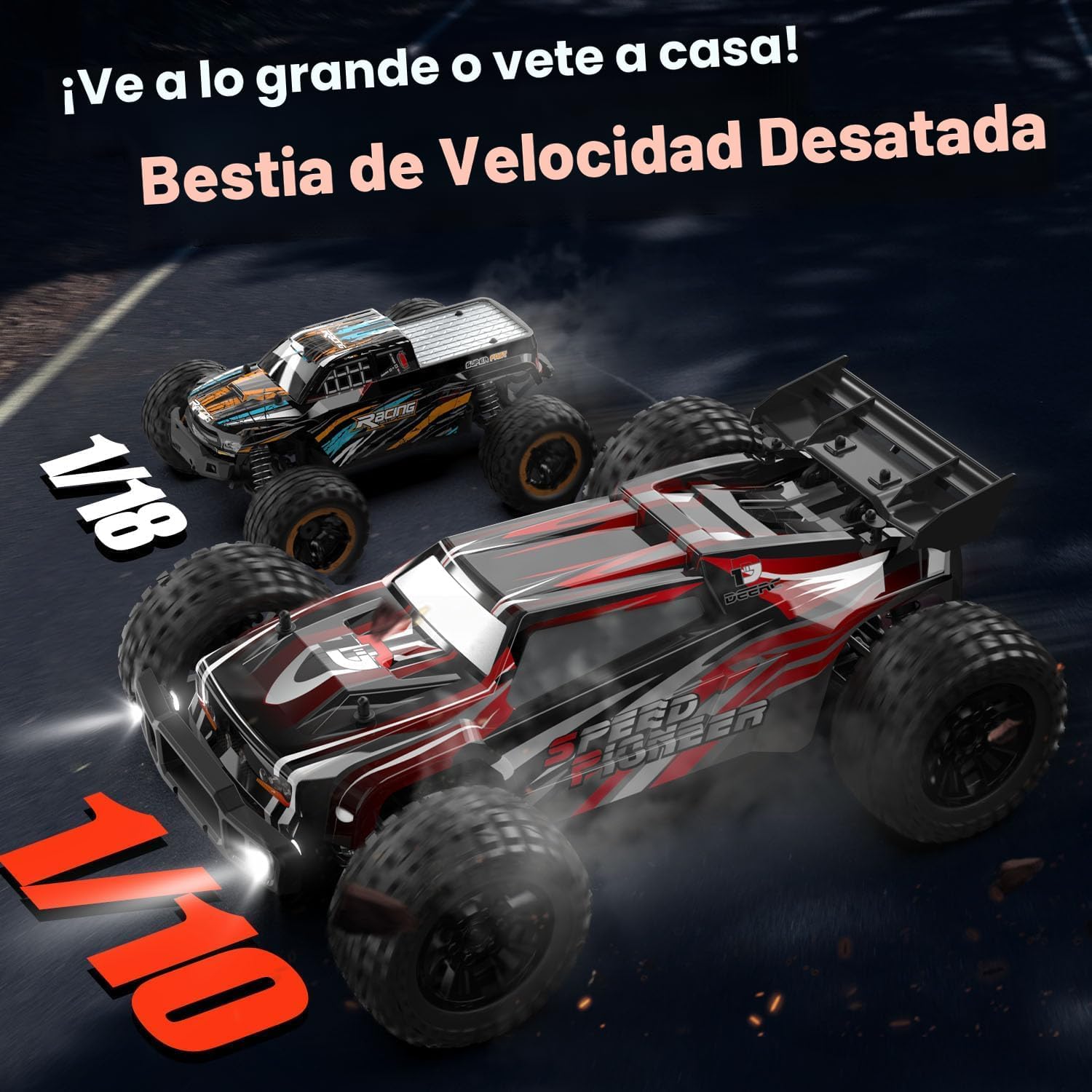 DEERC 9206E DIY Carcasa Extra - Auto RC grande a escala 1:10, 30+ m...