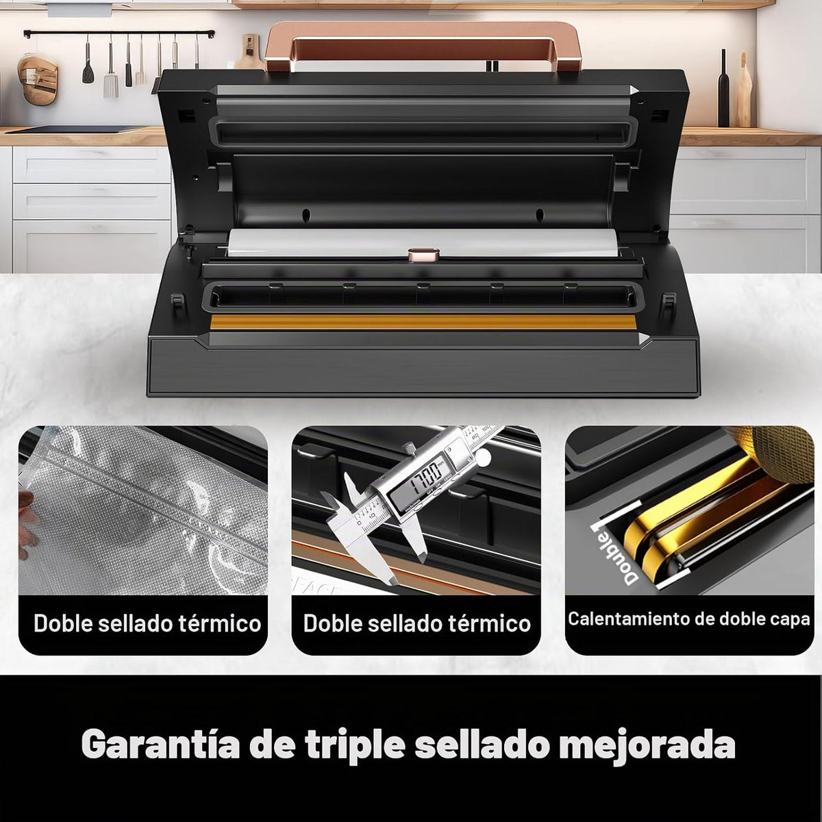 Potente máquina selladora al vacío de succión, sellador al vacío de...