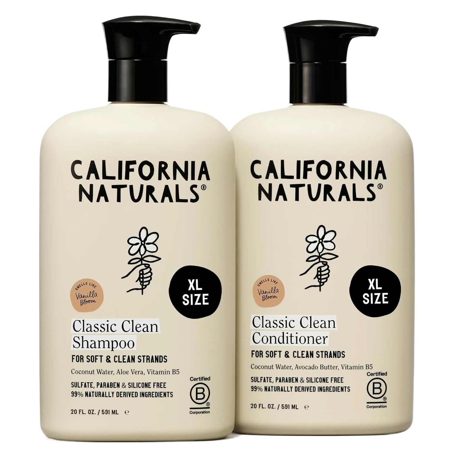 California Naturals Classic Clean Vanilla Bloom - Juego de champú y...