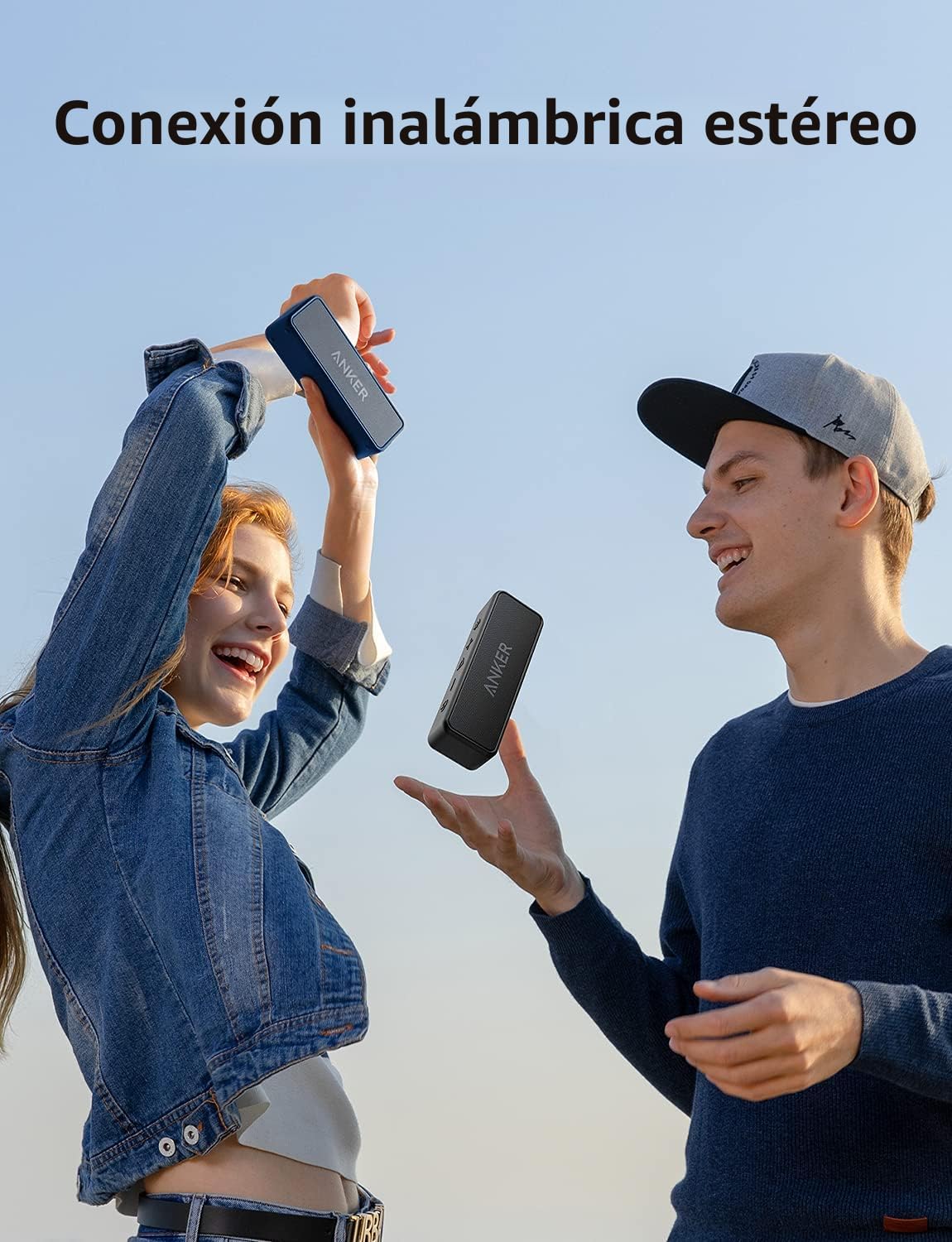 Anker Soundcore 2 - Altavoz Bluetooth portátil con sonido estéreo,...