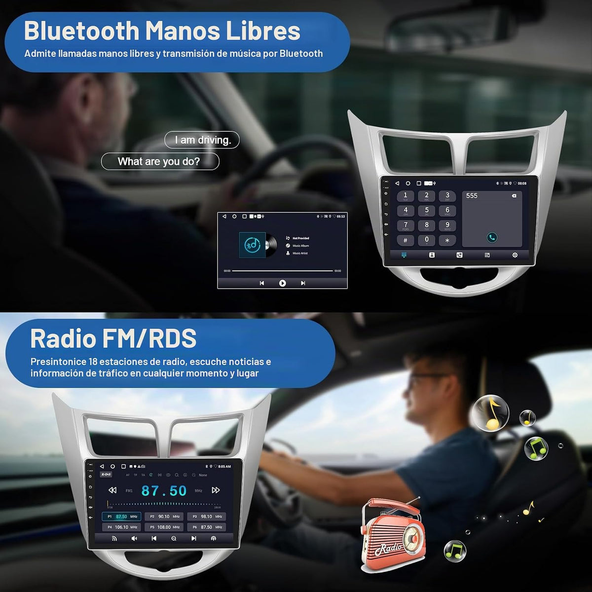 2G+64G Android 15 Car Stereo para Hyundai Accent 2012-2017 con Carp...